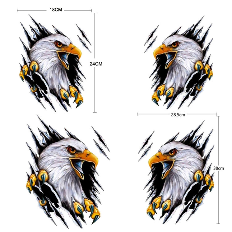 5PCS Tear Eagle 3D Car Sticker Scratch Covering Body Pull Flower Sticker, Style:, Right (18x 24cm), Left (18x 24cm), Right (28.5x38cm), Left (28.5x38cm)