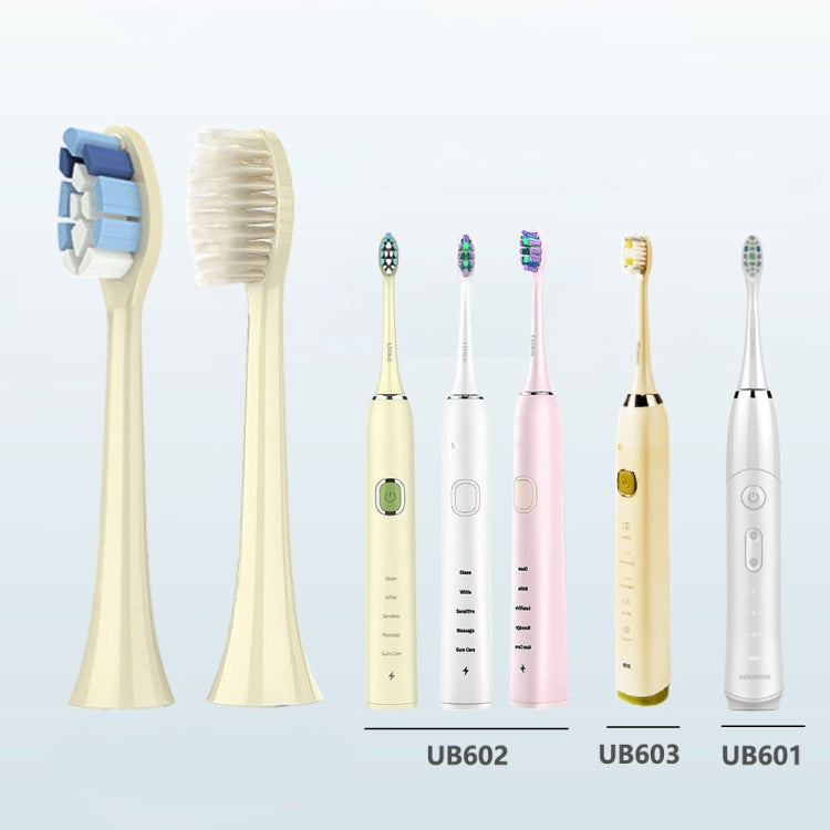 2 PCS Electric Toothbrush Head for Ulike UB602 UB603 UB601,Style:, Bright White Green, Bright White Type White, Soft -sensitive White, Basic Clean White, Basic Cleaning Pink