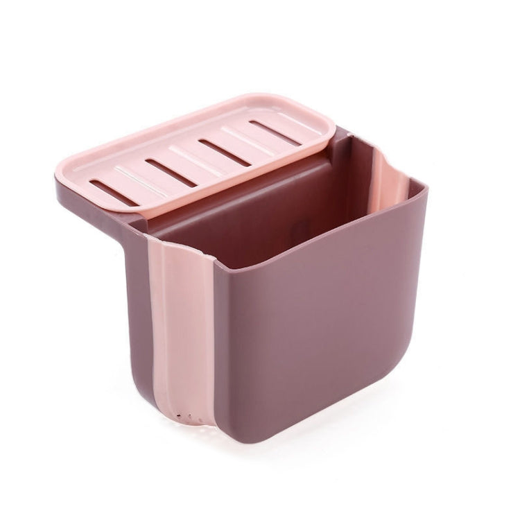 Kitchen Sink Telescopic Drain Basket Sucker Hanging Trash Can, Gray, Blue, Pink