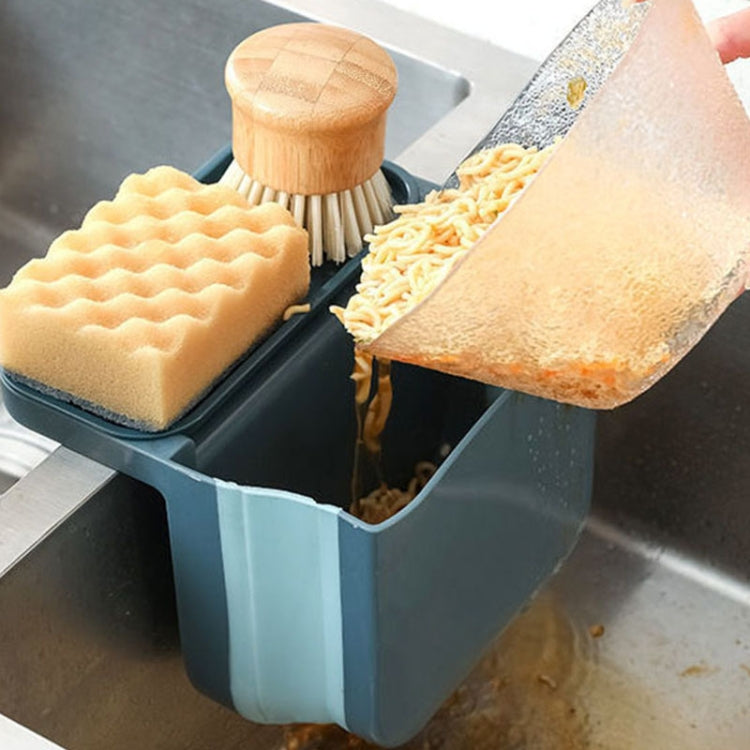 Kitchen Sink Telescopic Drain Basket Sucker Hanging Trash Can, Gray, Blue, Pink