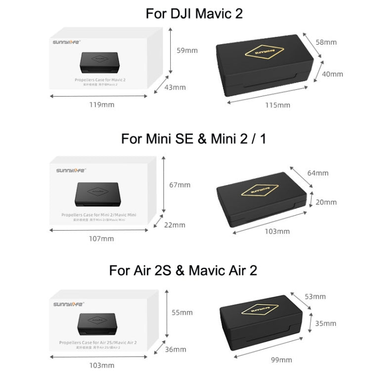 صندوق تخزين محمول لمروحة الشفرة M2-SN9355 من Sunnylife، مناسب لطائرات DJI Air 3 / Mavic 2، وDJI Mini SE / 2 / 2 SE / 1، وDJI Air 2S / Mavic Air 2