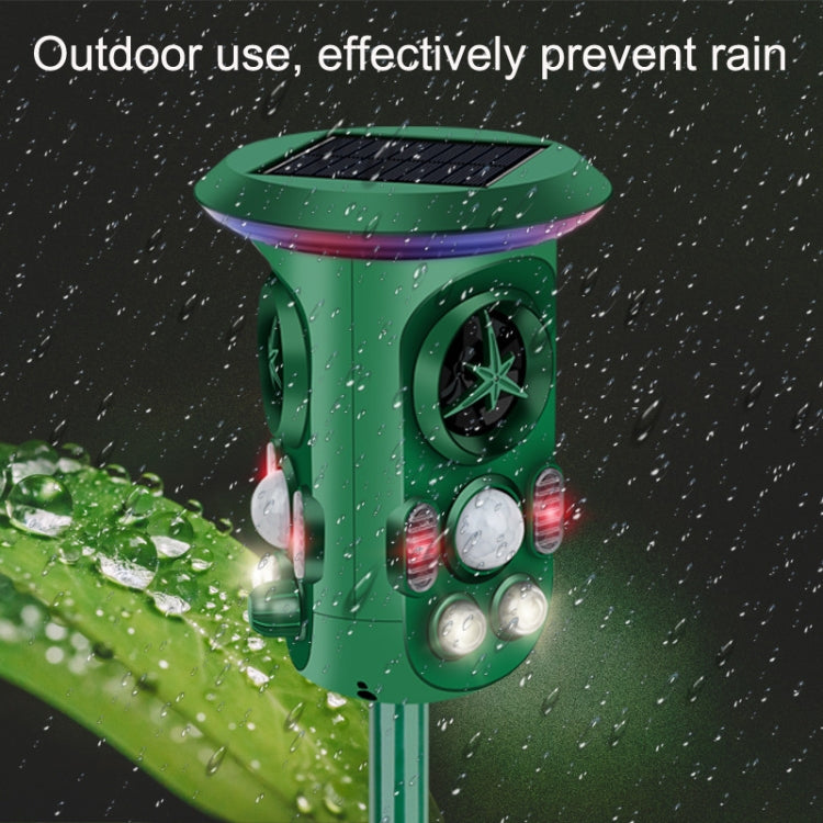 RC-543 Solar Energy 360 Degree Omnidirectional Ultrasonic Bird Repeller Animal Repeller, RC-543 Dark Green
