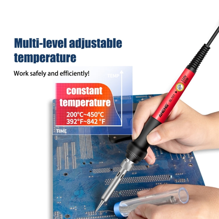 Household Constant Temperature Soldering Iron Set 60W Internal Heat Welding Tool Kit, ANENG SL101 24pcs/set Rotary Thermostat, 24pcs/set US Plug, 24pcs/set EU Plug, 25pcs/set US Plug, 25pcs/set EU Plug