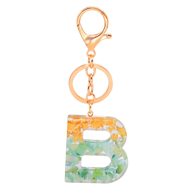 2 PCS Gold Foil Epoxy English Letter Keychain Bag Pendant, A, B, C, D, E, F, G, H, I, J, K, L, M, N, O, P, Q, R, S, T, U, V, W, X, Y, Z