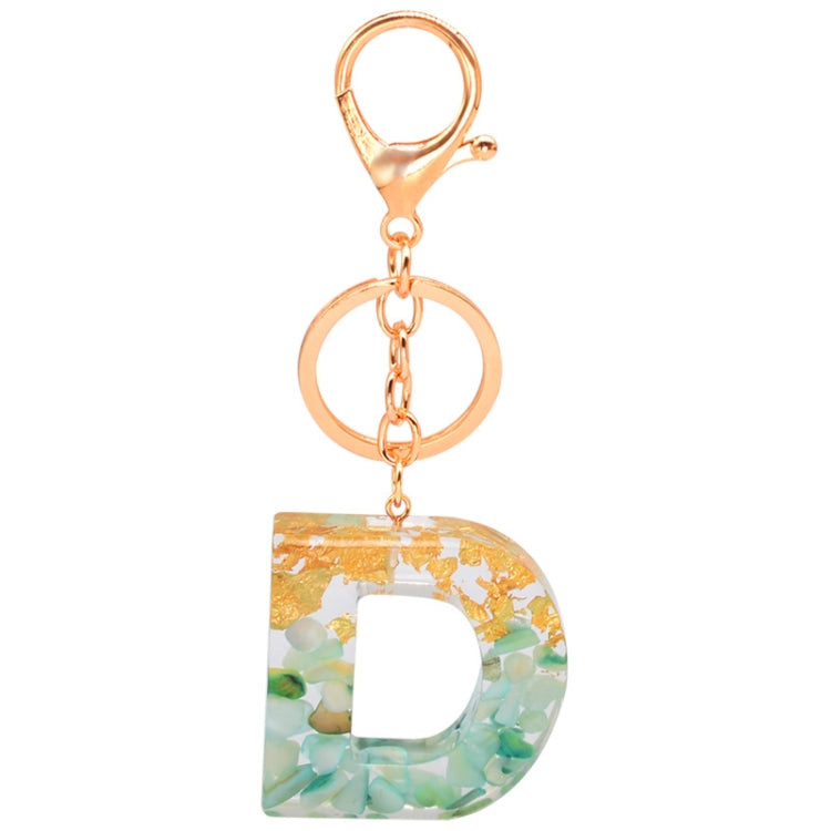 2 PCS Gold Foil Epoxy English Letter Keychain Bag Pendant, A, B, C, D, E, F, G, H, I, J, K, L, M, N, O, P, Q, R, S, T, U, V, W, X, Y, Z