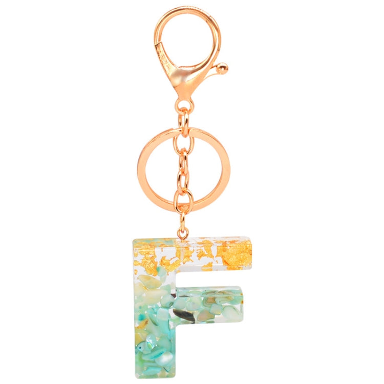 2 PCS Gold Foil Epoxy English Letter Keychain Bag Pendant, A, B, C, D, E, F, G, H, I, J, K, L, M, N, O, P, Q, R, S, T, U, V, W, X, Y, Z