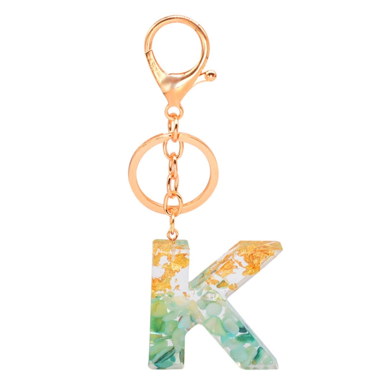 2 PCS Gold Foil Epoxy English Letter Keychain Bag Pendant, A, B, C, D, E, F, G, H, I, J, K, L, M, N, O, P, Q, R, S, T, U, V, W, X, Y, Z