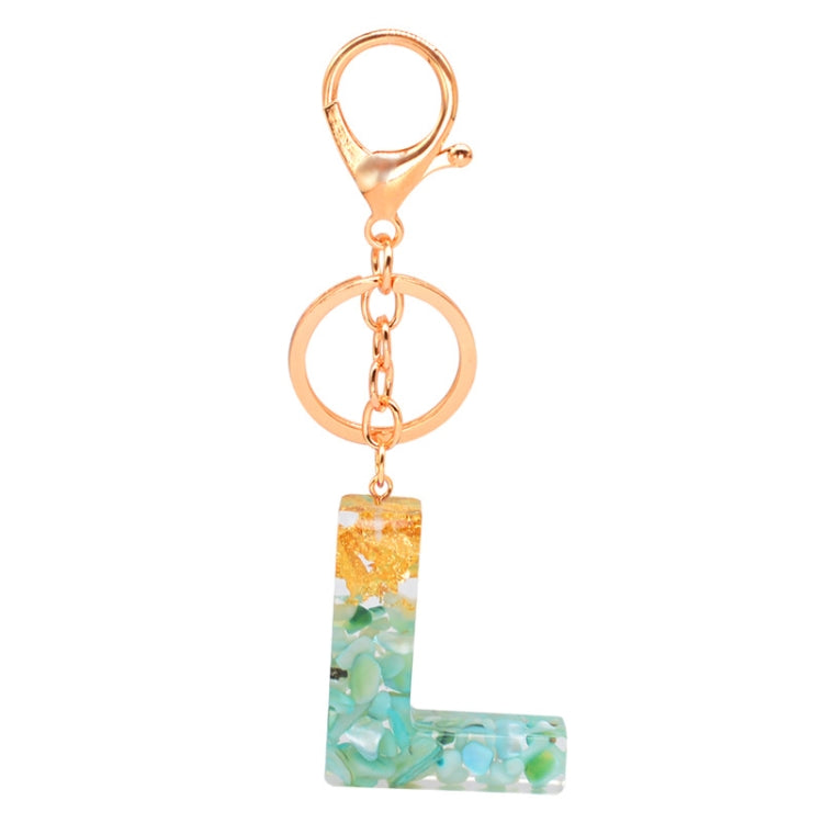 2 PCS Gold Foil Epoxy English Letter Keychain Bag Pendant, A, B, C, D, E, F, G, H, I, J, K, L, M, N, O, P, Q, R, S, T, U, V, W, X, Y, Z