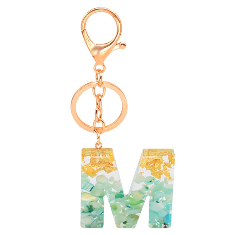 2 PCS Gold Foil Epoxy English Letter Keychain Bag Pendant, A, B, C, D, E, F, G, H, I, J, K, L, M, N, O, P, Q, R, S, T, U, V, W, X, Y, Z