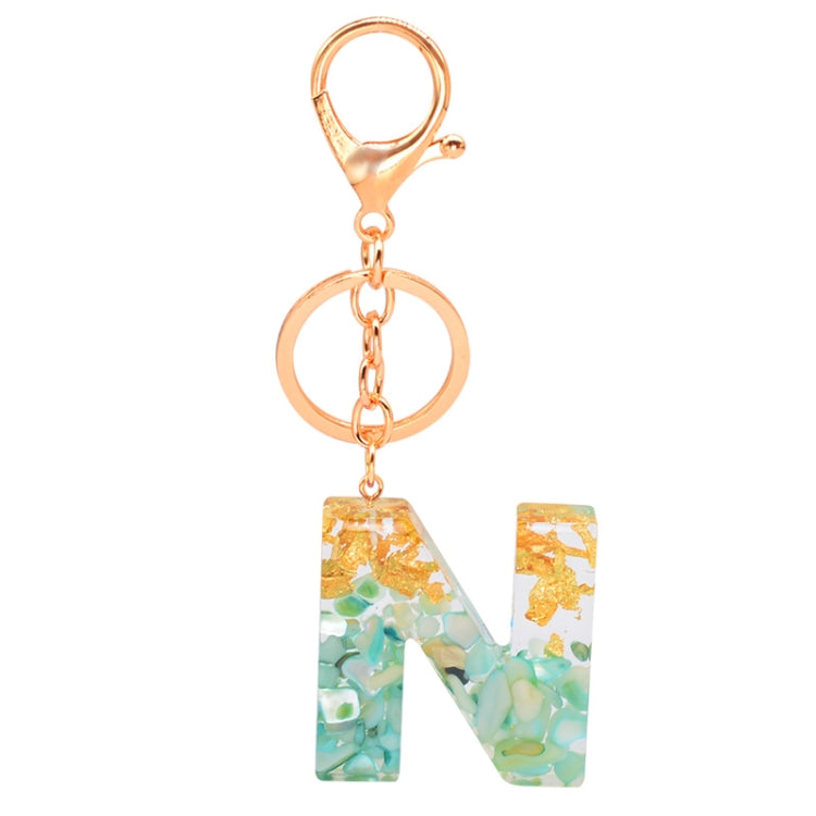 2 PCS Gold Foil Epoxy English Letter Keychain Bag Pendant, A, B, C, D, E, F, G, H, I, J, K, L, M, N, O, P, Q, R, S, T, U, V, W, X, Y, Z