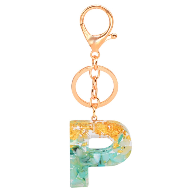 2 PCS Gold Foil Epoxy English Letter Keychain Bag Pendant, A, B, C, D, E, F, G, H, I, J, K, L, M, N, O, P, Q, R, S, T, U, V, W, X, Y, Z