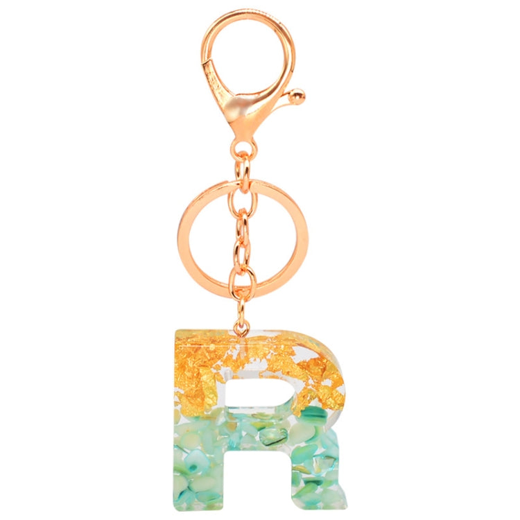 2 PCS Gold Foil Epoxy English Letter Keychain Bag Pendant, A, B, C, D, E, F, G, H, I, J, K, L, M, N, O, P, Q, R, S, T, U, V, W, X, Y, Z