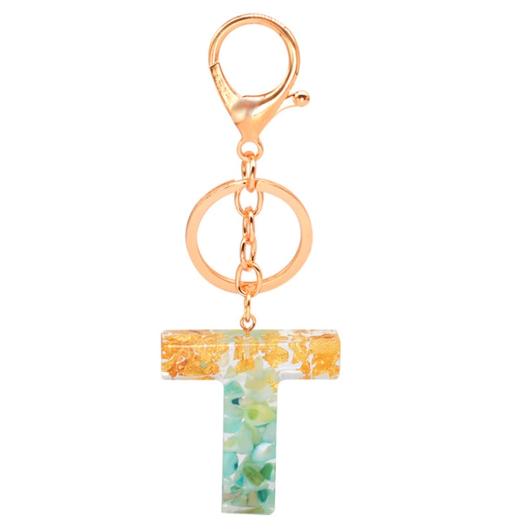 2 PCS Gold Foil Epoxy English Letter Keychain Bag Pendant, A, B, C, D, E, F, G, H, I, J, K, L, M, N, O, P, Q, R, S, T, U, V, W, X, Y, Z