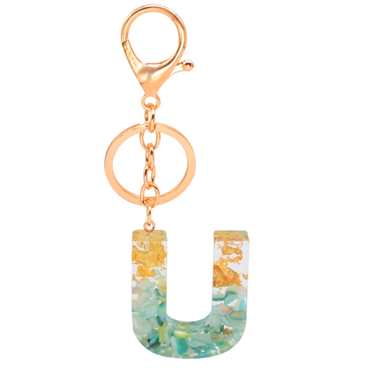 2 PCS Gold Foil Epoxy English Letter Keychain Bag Pendant, A, B, C, D, E, F, G, H, I, J, K, L, M, N, O, P, Q, R, S, T, U, V, W, X, Y, Z