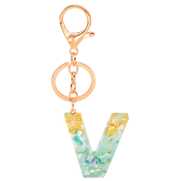 2 PCS Gold Foil Epoxy English Letter Keychain Bag Pendant, A, B, C, D, E, F, G, H, I, J, K, L, M, N, O, P, Q, R, S, T, U, V, W, X, Y, Z
