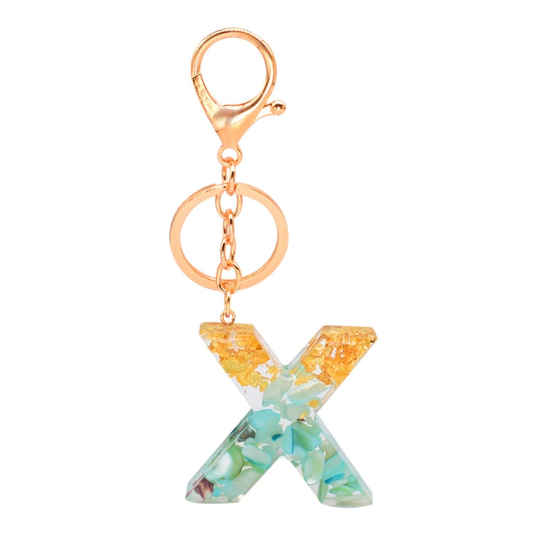2 PCS Gold Foil Epoxy English Letter Keychain Bag Pendant, A, B, C, D, E, F, G, H, I, J, K, L, M, N, O, P, Q, R, S, T, U, V, W, X, Y, Z