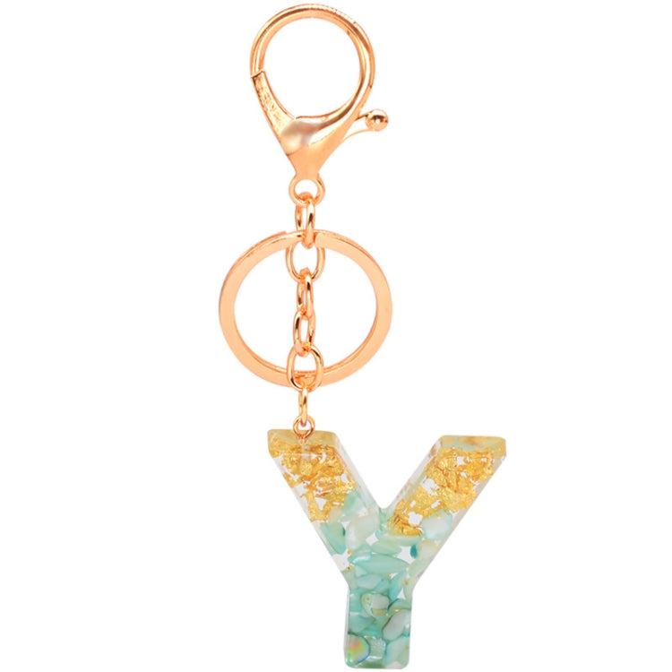 2 PCS Gold Foil Epoxy English Letter Keychain Bag Pendant, A, B, C, D, E, F, G, H, I, J, K, L, M, N, O, P, Q, R, S, T, U, V, W, X, Y, Z