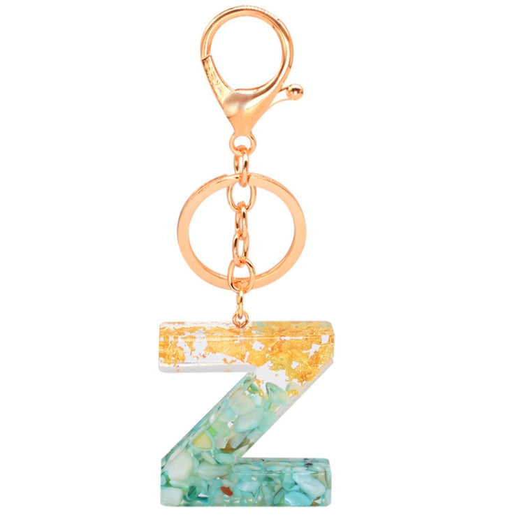 2 PCS Gold Foil Epoxy English Letter Keychain Bag Pendant, A, B, C, D, E, F, G, H, I, J, K, L, M, N, O, P, Q, R, S, T, U, V, W, X, Y, Z