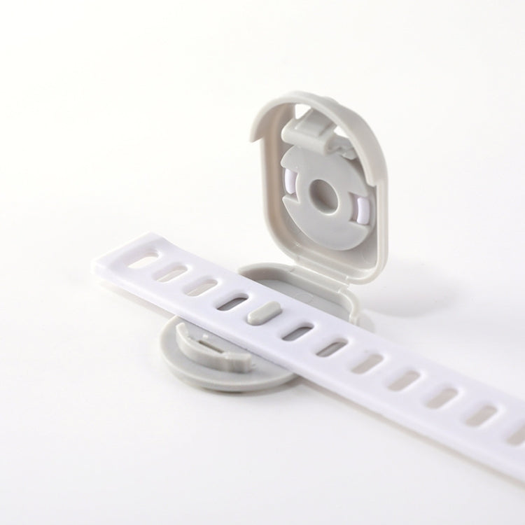 10 PCS Children Household Anti-opening Drawer Door Safety Lock, Long White Gray