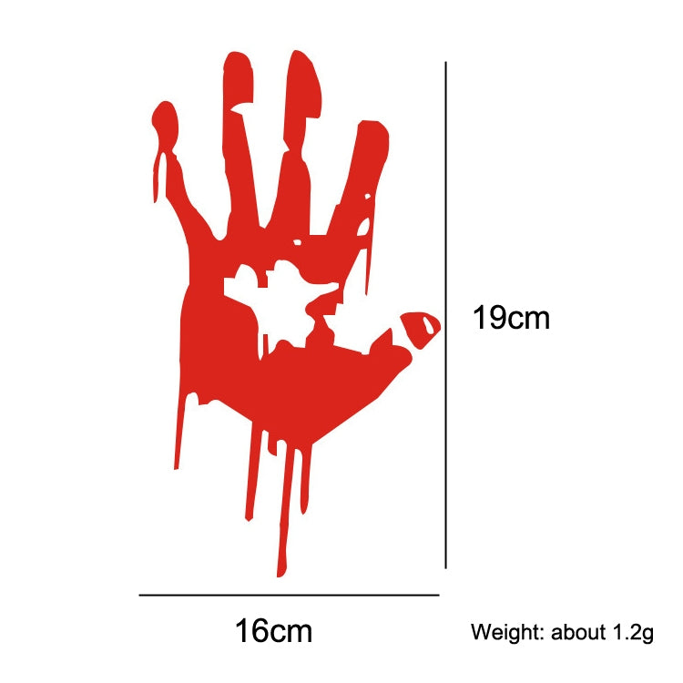 5 Sets Waterproof Sunscreen Reflective Car Sticker Blood Handprint Halloween Sticker, Blood Handprint