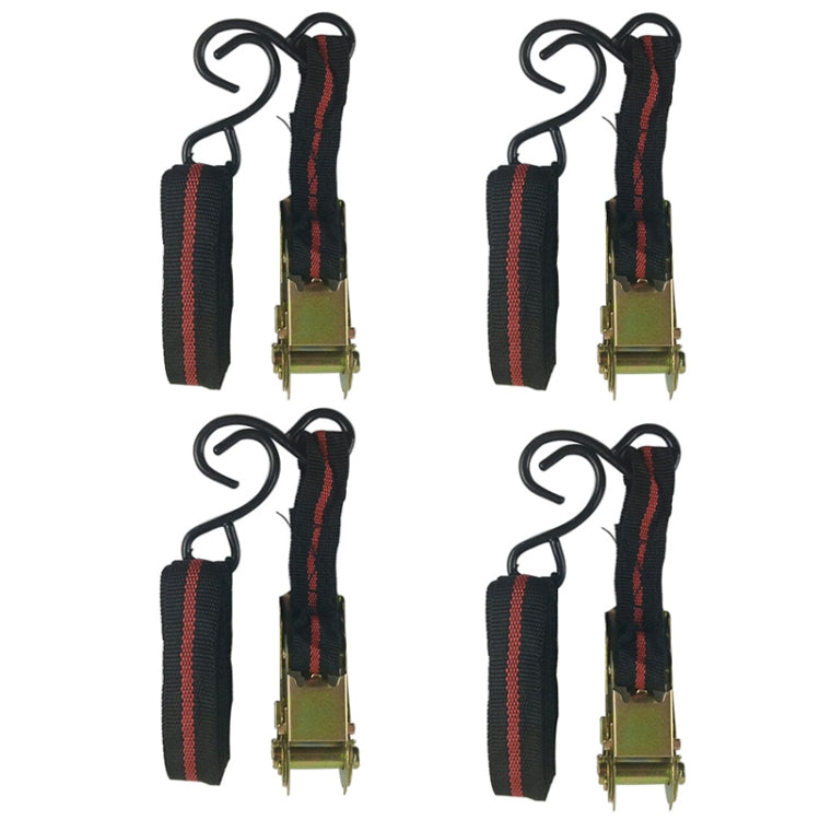 4PCS 15 Inch Tensioner Ratchet Strap Car Ratchet Thread Tensioner, Orange, Black