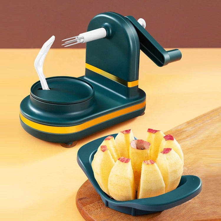 Hand Crank Fruit Peeler Apple Divider Dicer, Dark Green, Light Green