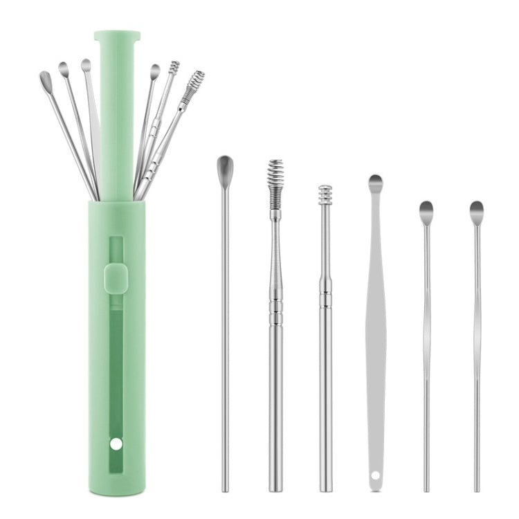 1 Pack Push-Pull Cylinder Storage Ear Scoop Set, Specification: 6 PCS/Set Black, 6 PCS/Set Black, 6 PCS/Set Orange, 6 PCS/Set Yellow, 6 PCS/Set Blue, 6 PCS/Set Green, 7 PCS/Set Black, 7 PCS/Set Orange, 7 PCS/Set Yellow, 7 PCS/Set Blue, 7 PCS/Set Green