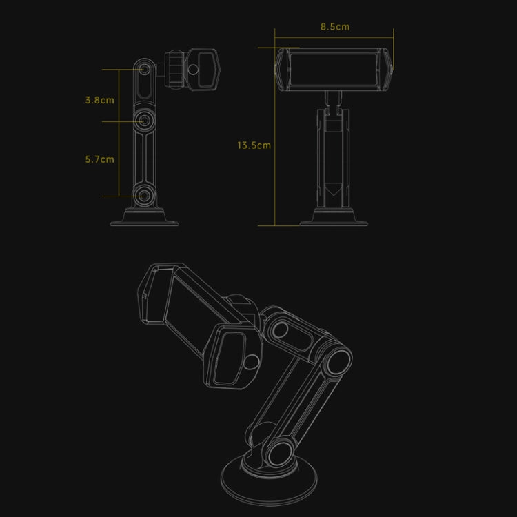 Aluminum Alloy Rotatable Lift Mobile Phone Holder Car Holder,Style:, Clip Type Silver, Clip Type Black, Magnetic Silver, Magnetic style Black