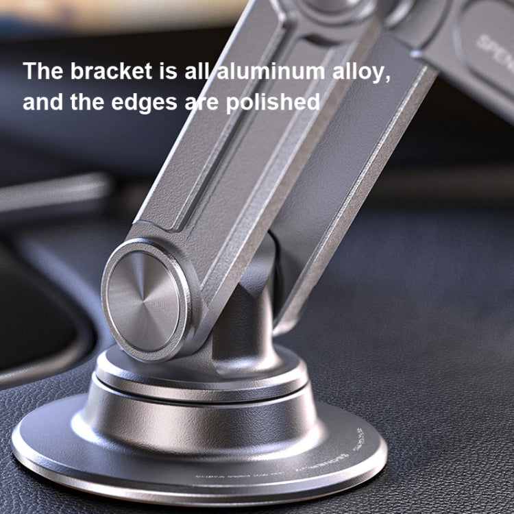 Aluminum Alloy Rotatable Lift Mobile Phone Holder Car Holder,Style:, Clip Type Silver, Clip Type Black, Magnetic Silver, Magnetic style Black