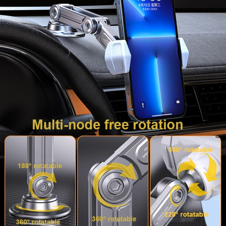 Aluminum Alloy Rotatable Lift Mobile Phone Holder Car Holder,Style:, Clip Type Silver, Clip Type Black, Magnetic Silver, Magnetic style Black