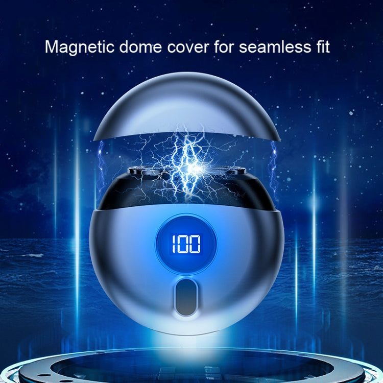 ماكينة حلاقة صغيرة قابلة لإعادة الشحن عبر USB طراز TJ01 Flying Saucer Razor، لون رمادي غامق، لون ذهبي شامبانيا