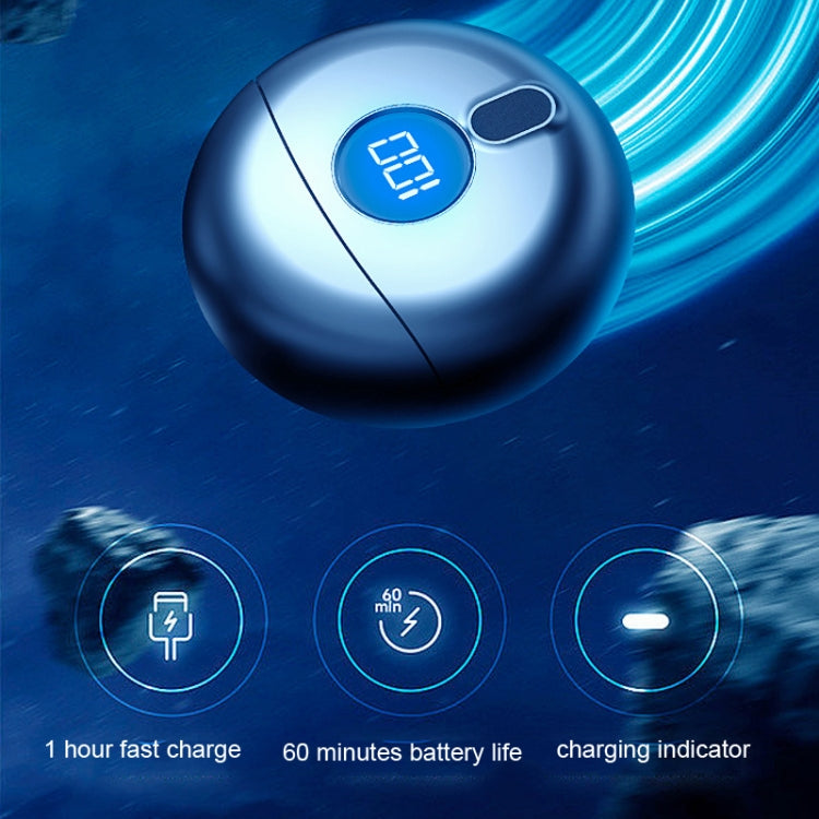 ماكينة حلاقة صغيرة قابلة لإعادة الشحن عبر USB طراز TJ01 Flying Saucer Razor، لون رمادي غامق، لون ذهبي شامبانيا