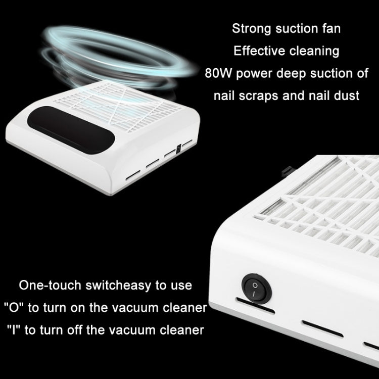 80W Manicure Vacuum Cleaner With Pull-Out Filter, US Plug (Silver), EU Plug (Silver), US Plug (Gold), EU Plug (Gold), US Plug (Pink), EU Plug (Pink), US Plug (White), EU Plug (White)