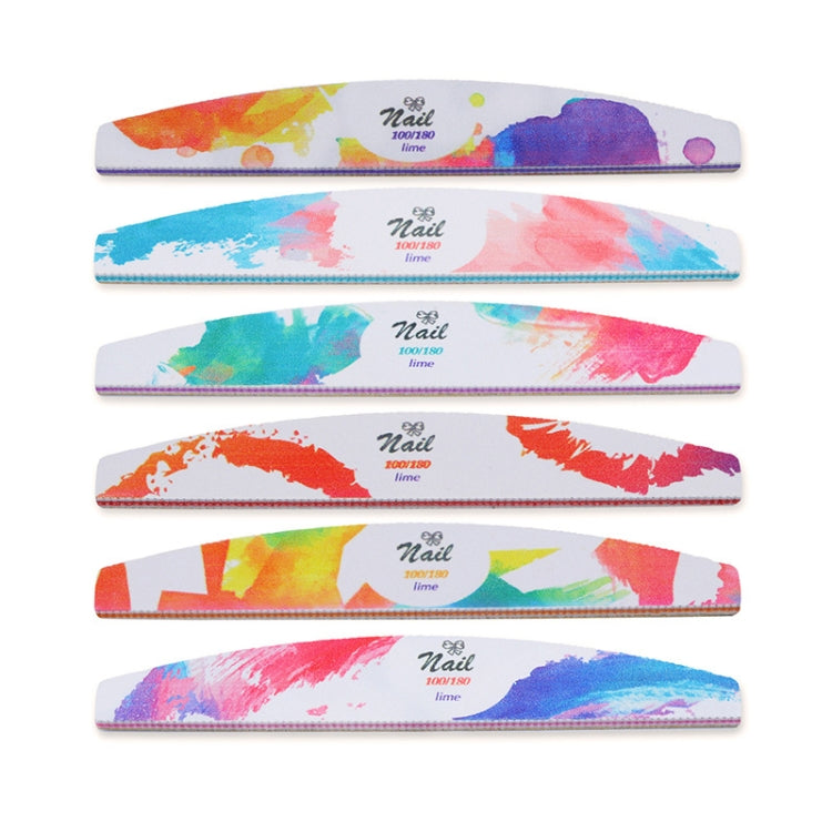 GJ0507 6 In 1 Nail Art Tools Nail Polish Nail Scrub Strips, Flower, Fingertip, Christmas, Flame Bird, Watercolor