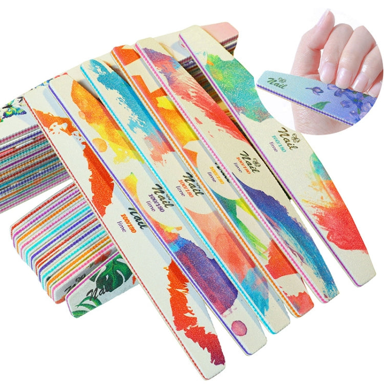 GJ0507 6 In 1 Nail Art Tools Nail Polish Nail Scrub Strips, Flower, Fingertip, Christmas, Flame Bird, Watercolor