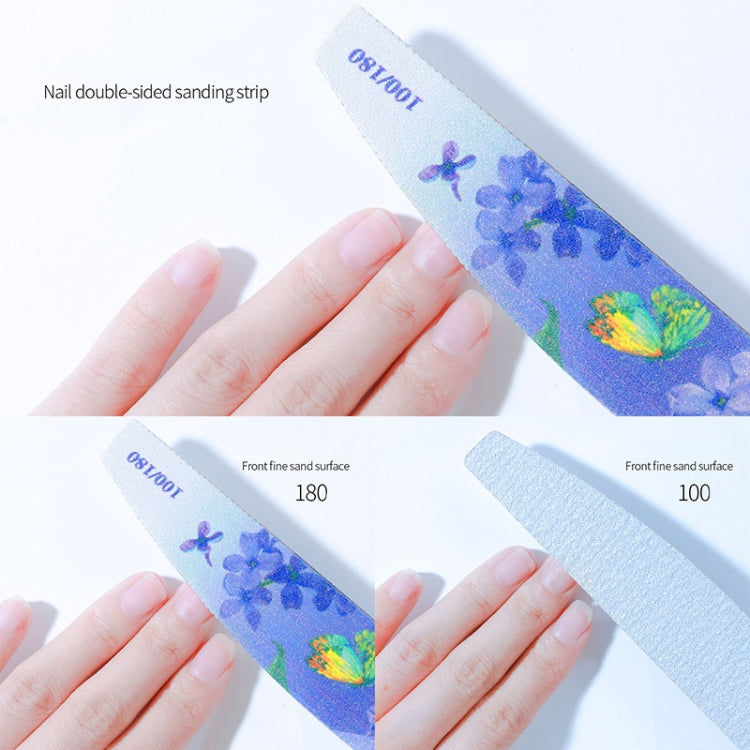 GJ0507 6 In 1 Nail Art Tools Nail Polish Nail Scrub Strips, Flower, Fingertip, Christmas, Flame Bird, Watercolor