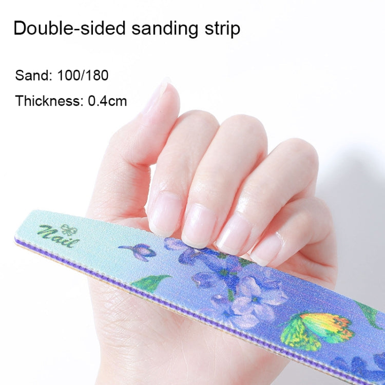 GJ0507 6 In 1 Nail Art Tools Nail Polish Nail Scrub Strips, Flower, Fingertip, Christmas, Flame Bird, Watercolor