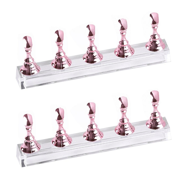 2 PCS Nail Art Chessboard Holder Nail Sheet Acrylic Base Practice Stand, Pink, Gold, Silver