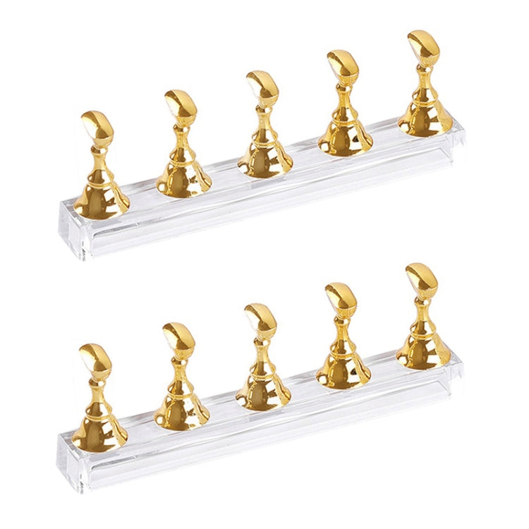 2 PCS Nail Art Chessboard Holder Nail Sheet Acrylic Base Practice Stand, Pink, Gold, Silver