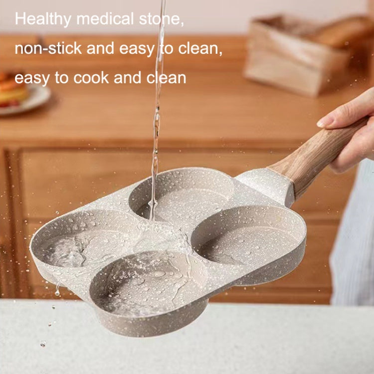 Maifan Stone Non-stick Pan Egg Burger Frying Pan Universal Induction Cooker, Four Hole, Dual Hole
