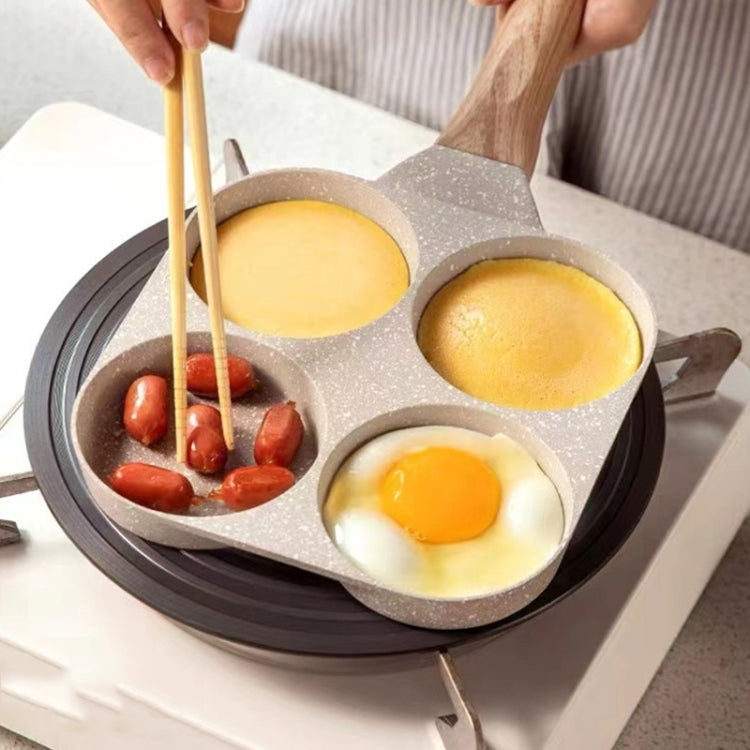 Maifan Stone Non-stick Pan Egg Burger Frying Pan Universal Induction Cooker, Four Hole, Dual Hole