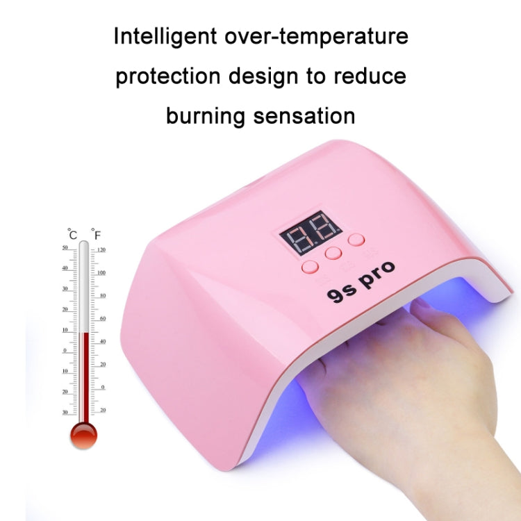 9S Pro 120W Dual Light Source Phototherapy Machine Smart Nail Lamp, Pink, White