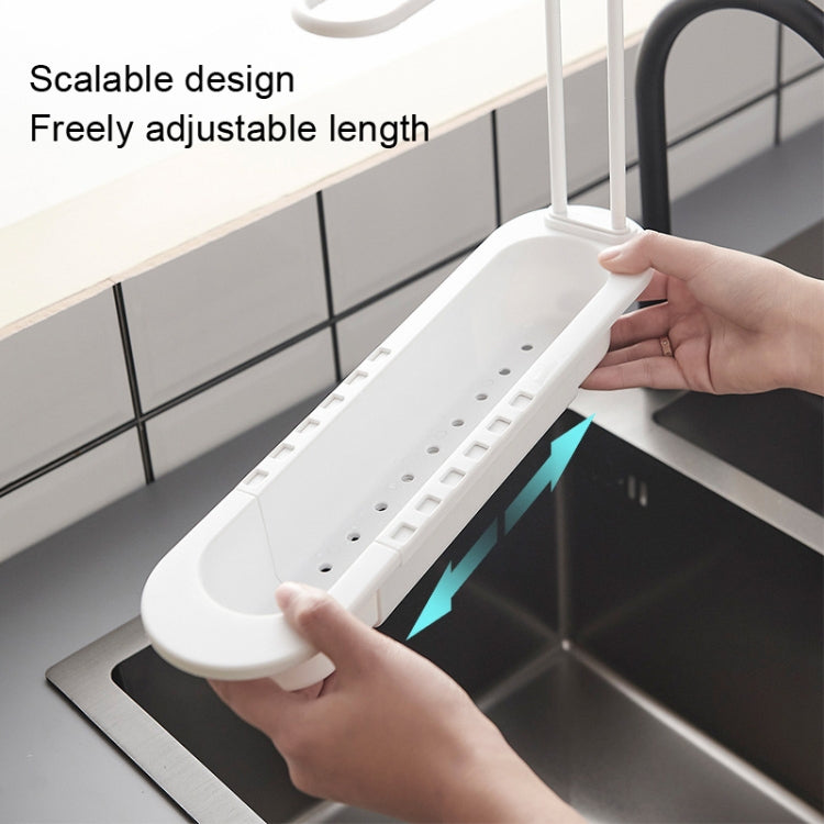 Disassembly With Towel Pole Telescopic Sink Rack, White, Grey