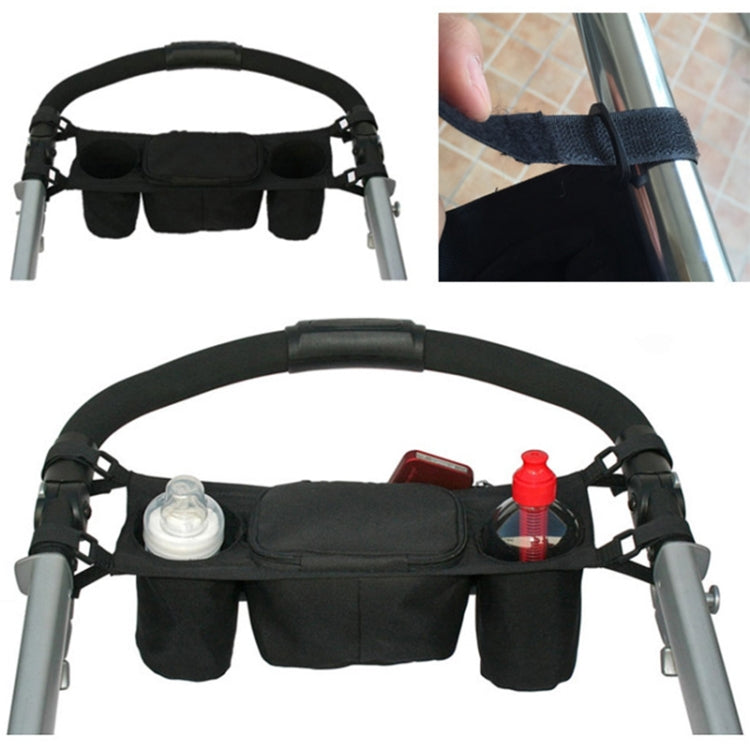Baby Stroller Rear Hanging Bag Baby Bottle Cup Bag, Black, Red