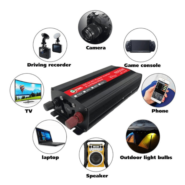 Gurxun 6000W High Power Sine Wave Inverter With Single Digital Display, 6000W 60V-220V, 6000W 12V-220V, 6000W 24V-220V, 6000W 48V-220V