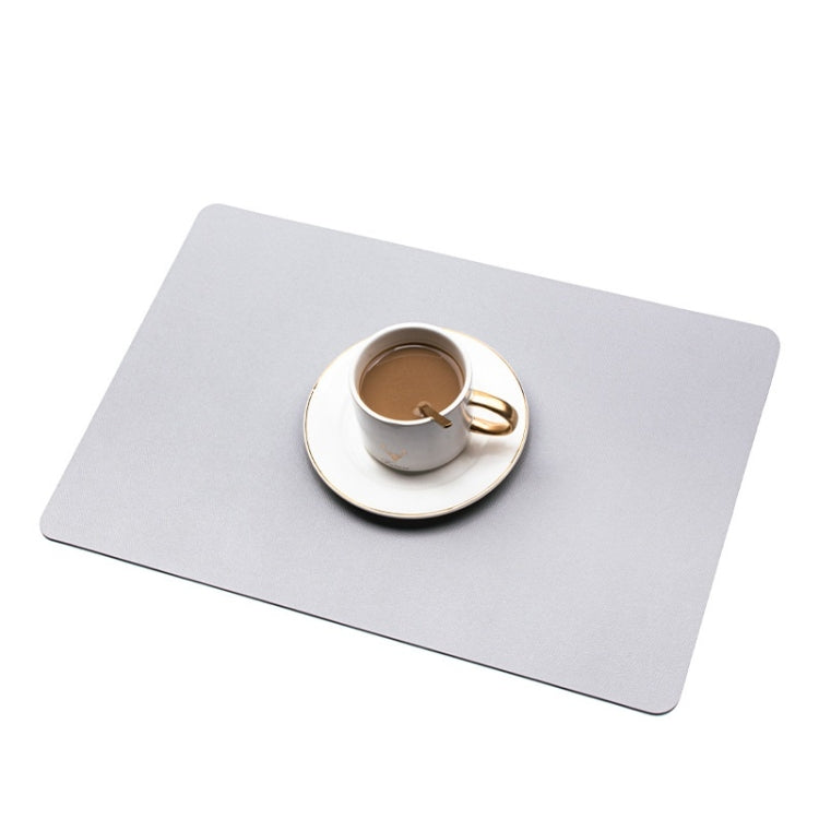 2 PCS PU Waterproof Oilproof Leather Heat Insulation Placemat, Black, Apricot, Dark Gray, Light Gray, Creamy White, White, Red, Green