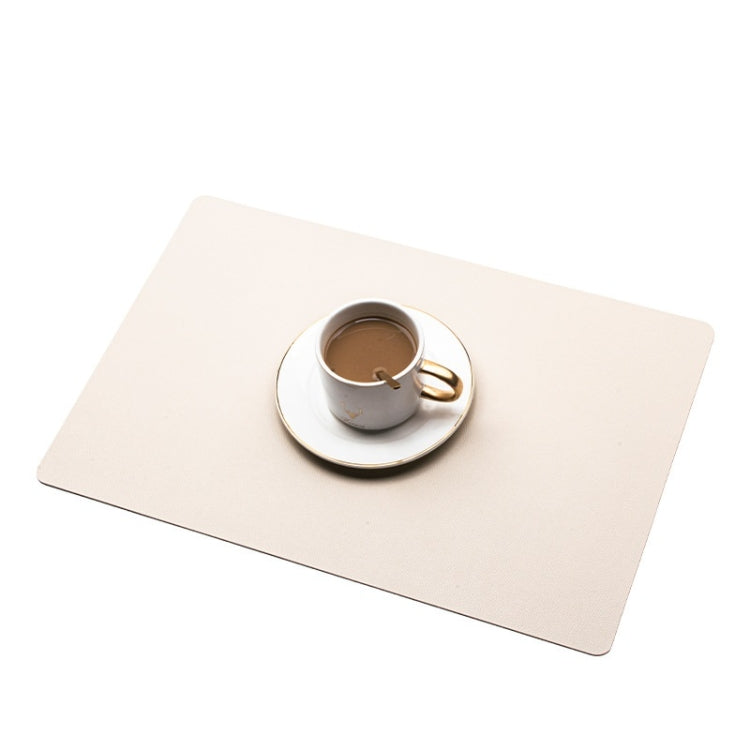 2 PCS PU Waterproof Oilproof Leather Heat Insulation Placemat, Black, Apricot, Dark Gray, Light Gray, Creamy White, White, Red, Green