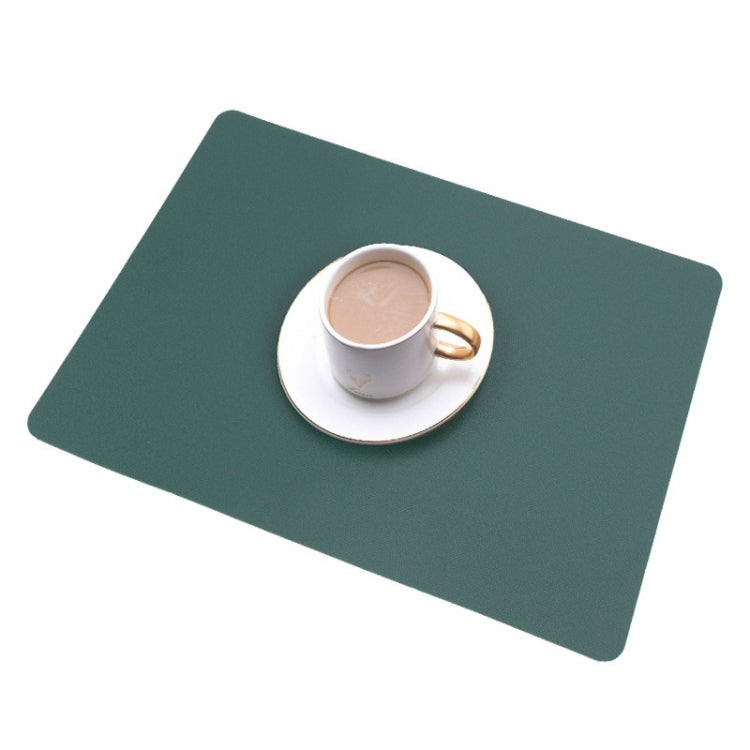 2 PCS PU Waterproof Oilproof Leather Heat Insulation Placemat, Black, Apricot, Dark Gray, Light Gray, Creamy White, White, Red, Green