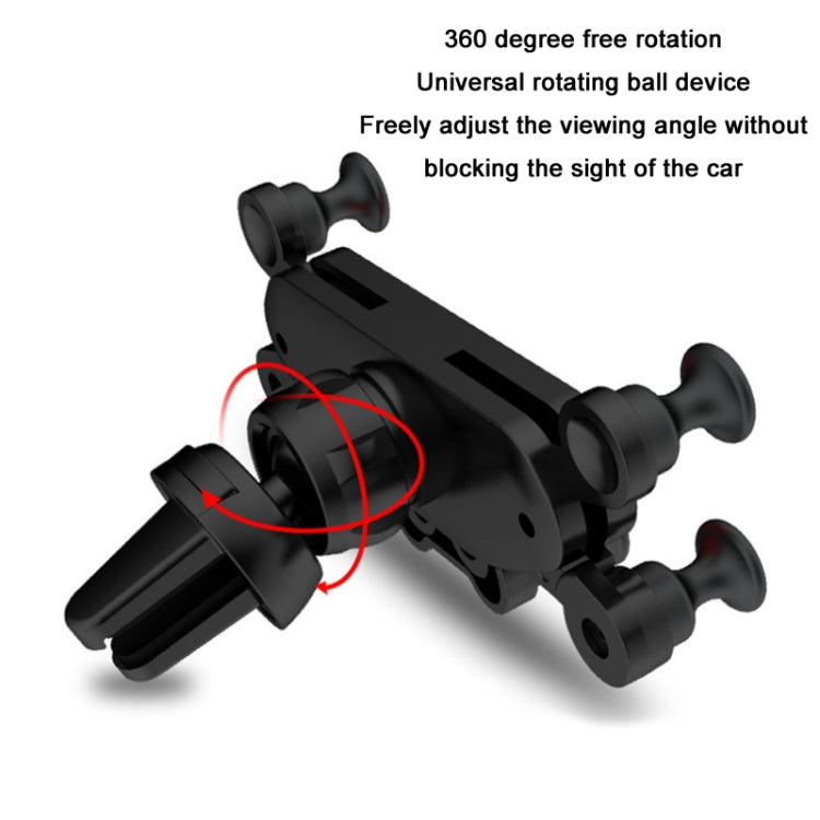KM-20 Car Universal Air Outlet Gravity Mobile Phone Holder, Black, Silver, Red