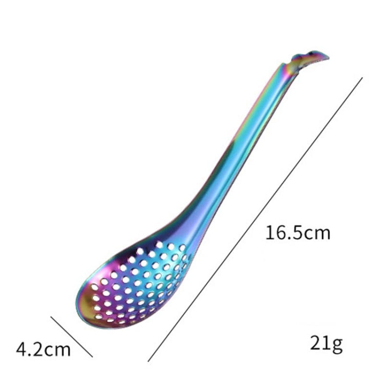 2 PCS 304 Stainless Steel Small Caviar Colander Molecular Cooking Spoon, True Color, Golden, Rose Gold, Colored, Black